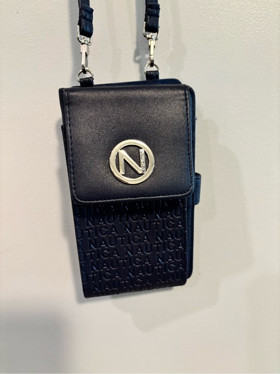 Nautica Other - Nautica Navy Embossed Crossbody Phone Pouch with Metal Logo